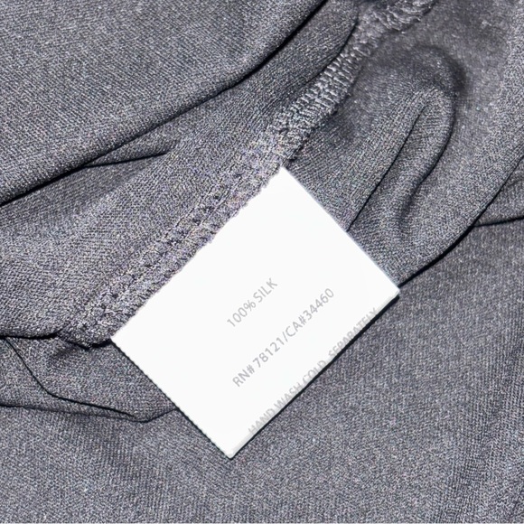 Eileen Fisher Black Silk Georgette Crepe Ballet Neck Long Tank Size L - Picture 5 of 5